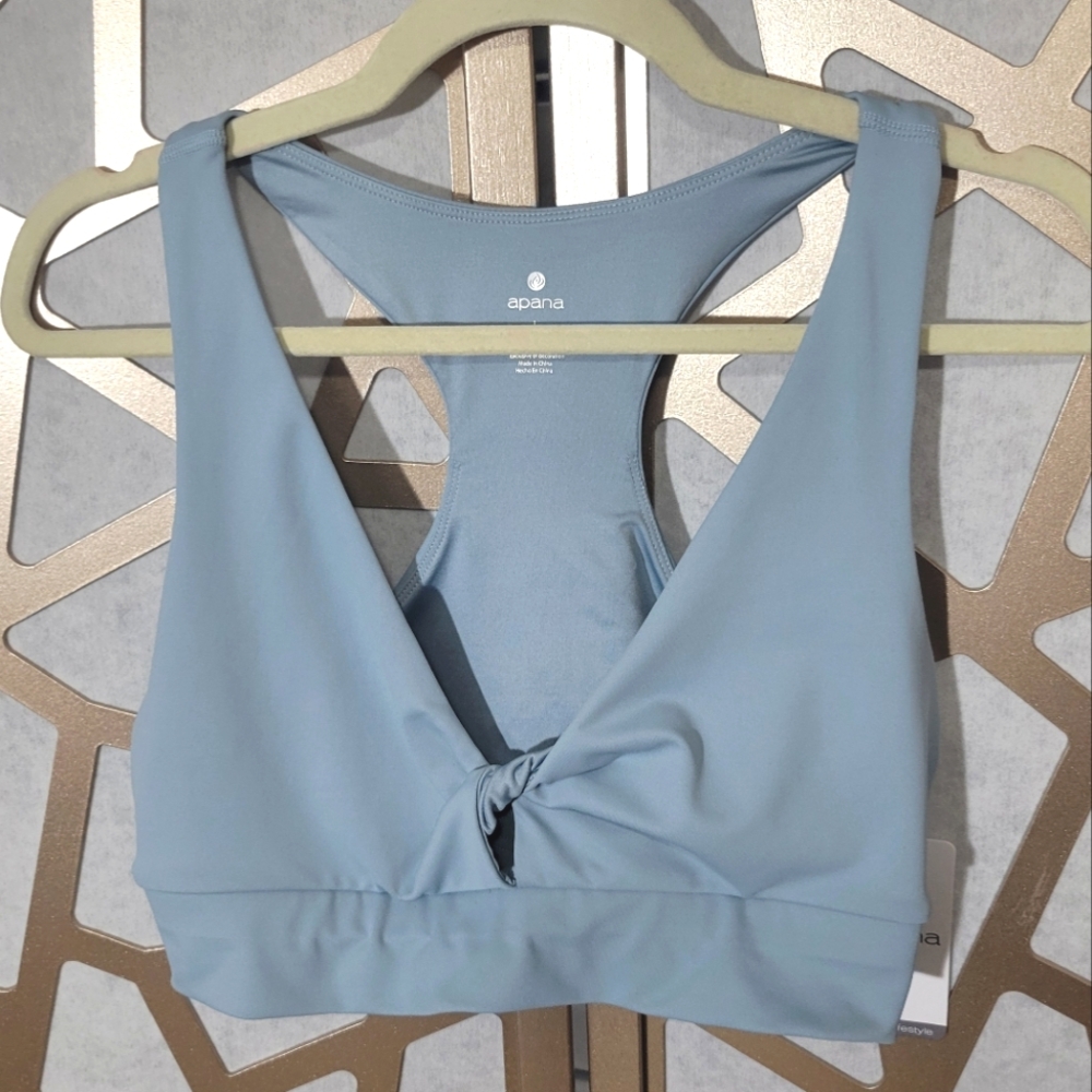 NWT APANA Athletic Blue Twist Cutout Bra Top
